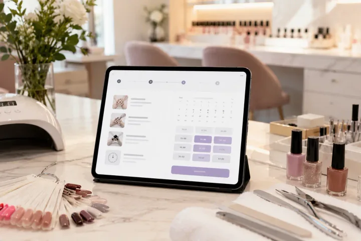Online booking for nail salons: services, duration, and staff cover image